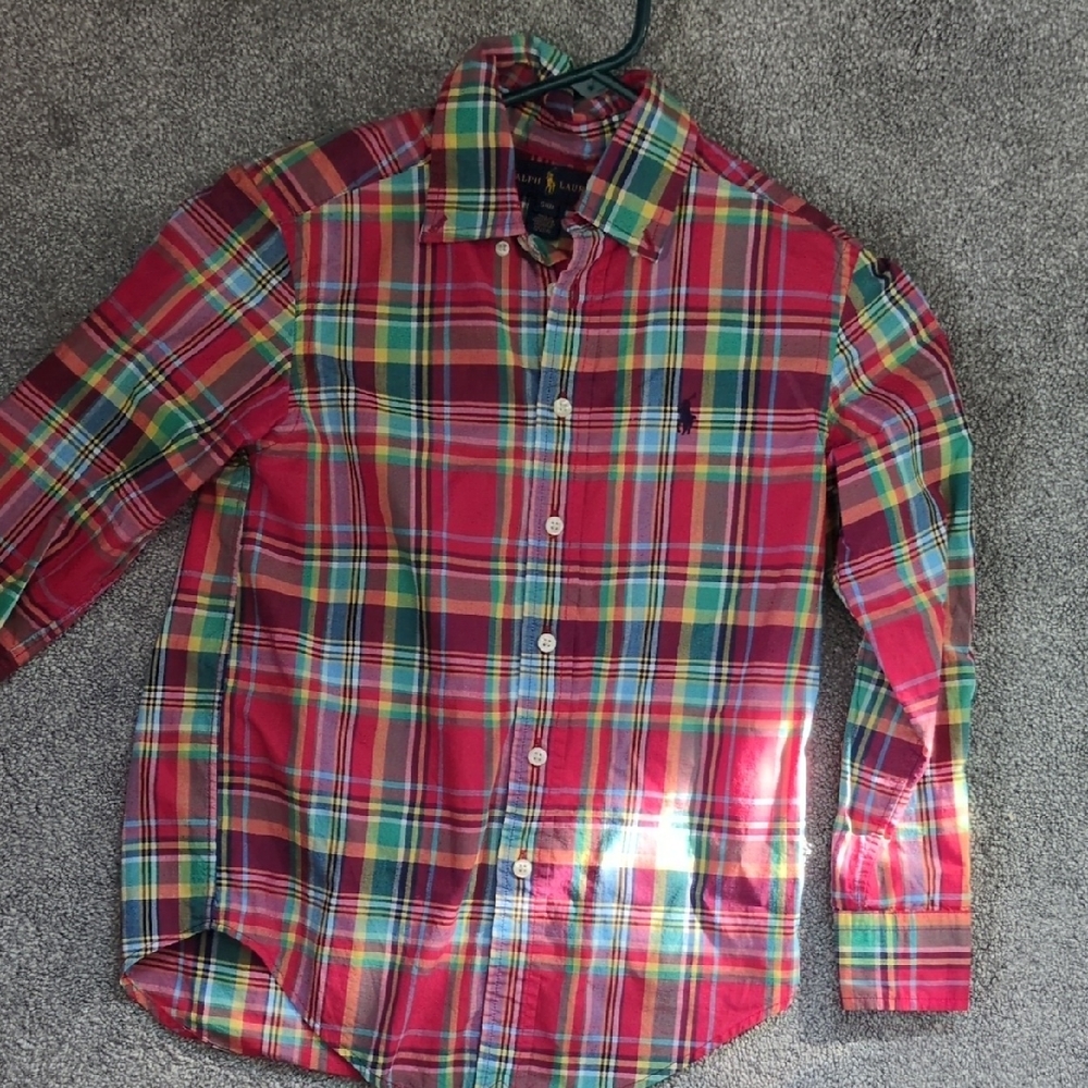 Ralph Lauren Red and Green Button Down Shirt